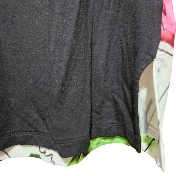 Reed Women's Short-Sleeve Floral Print Tunic Top Black & Multicolor Size S - Picture 4 of 8